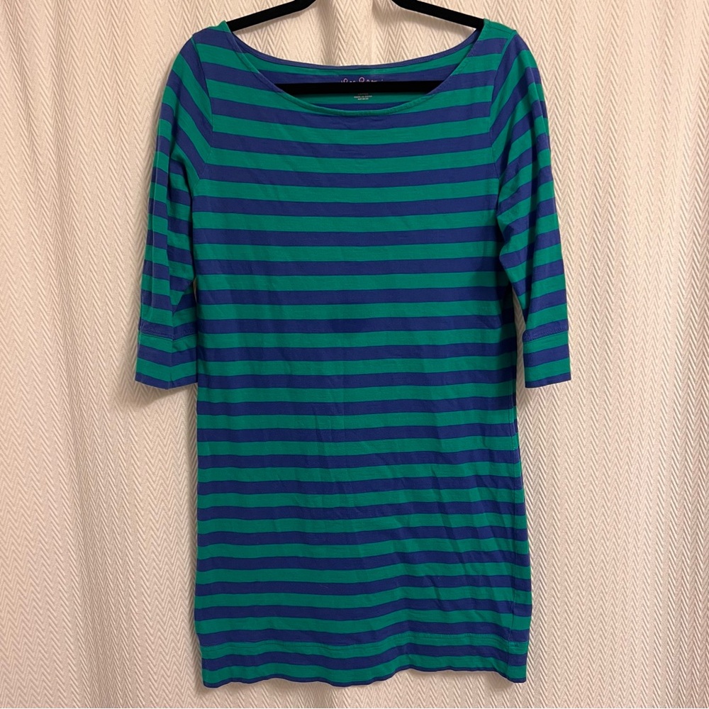 Lilly Pulitzer Striped Green and Blue dress size large